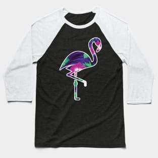 Tropical Flamingo Floral Purple Baseball T-Shirt